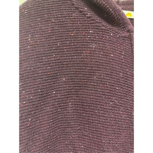 C&C California Burgundy Marled Knit Alpaca Wool Hoodie Zip Up Cardigan Sweater s - Picture 2 of 8